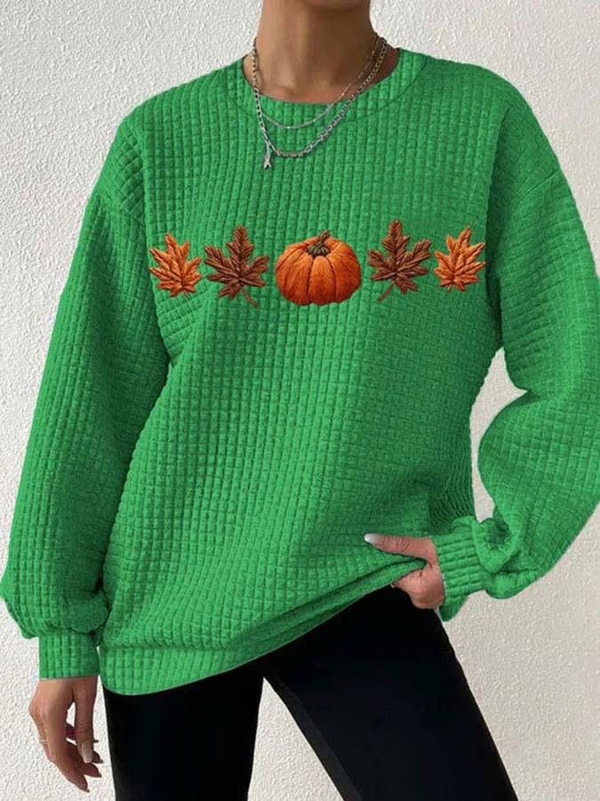 Cotton Casual Crew Neck Sweatshirt