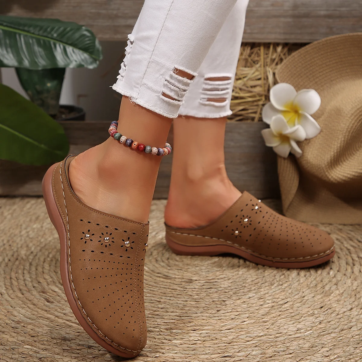 Summer Pu Plain Casual Sandal