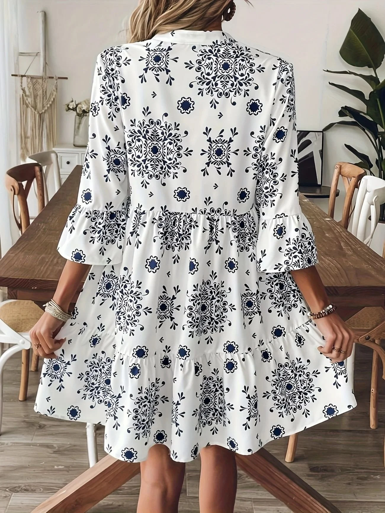 Cotton Casual Floral Regular Fit Dress With No
