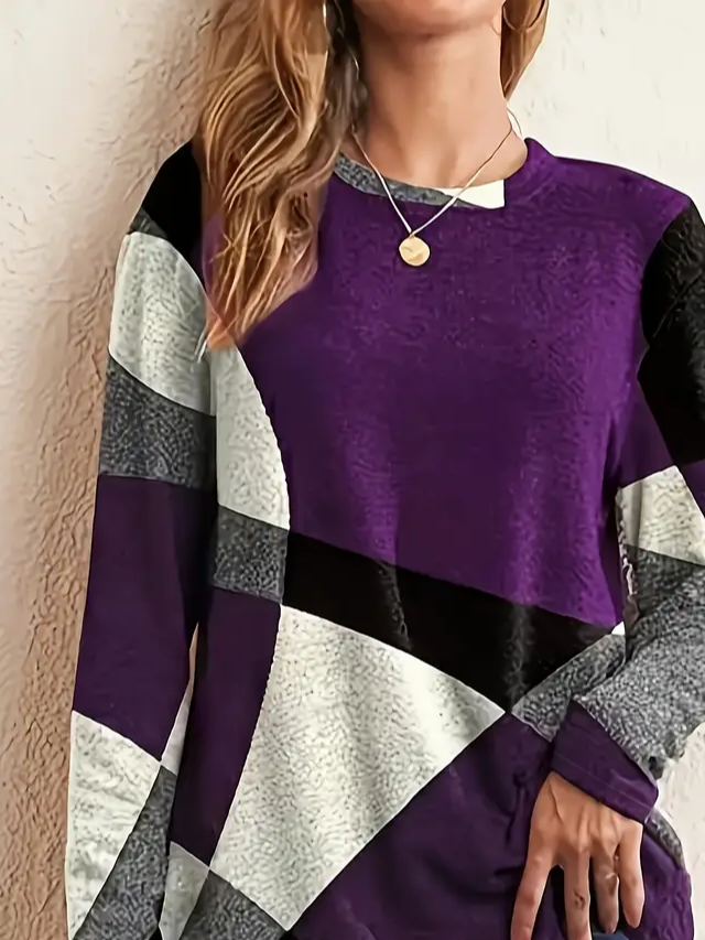 Women's Alzheimer's Abstract Print Casual Crew Neck Long Sleeve T-Shirt