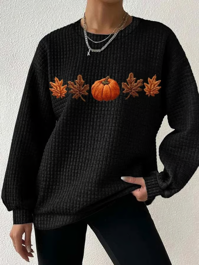 Cotton Casual Crew Neck Sweatshirt