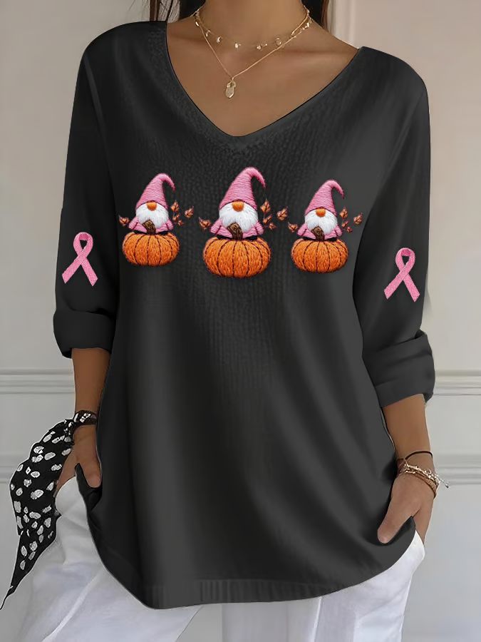 Women's Casual October We Wear Pink Halloween Witch Top