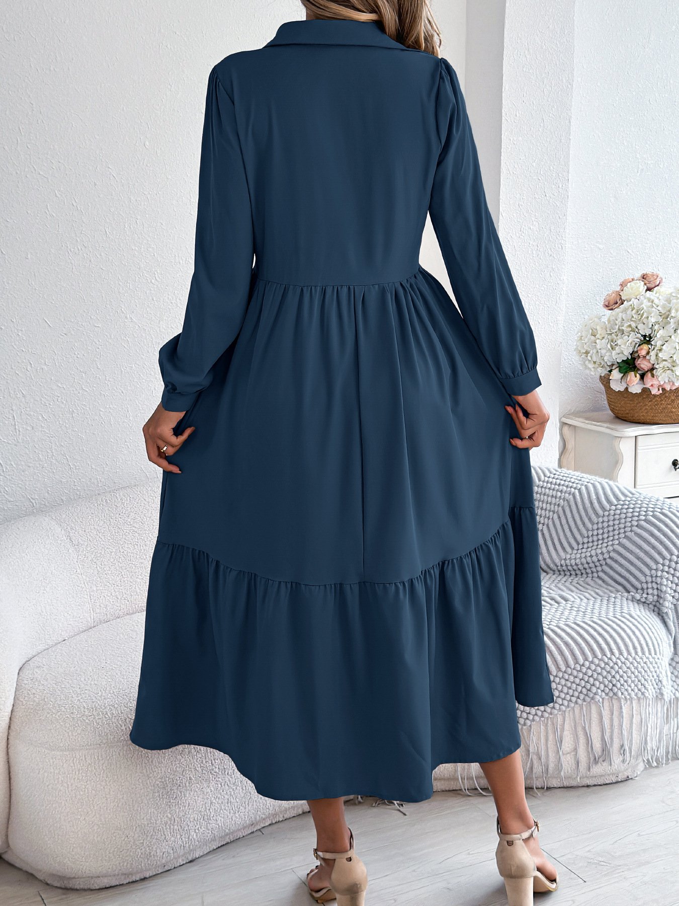 Cotton Casual Plain Regular Fit Dress With No