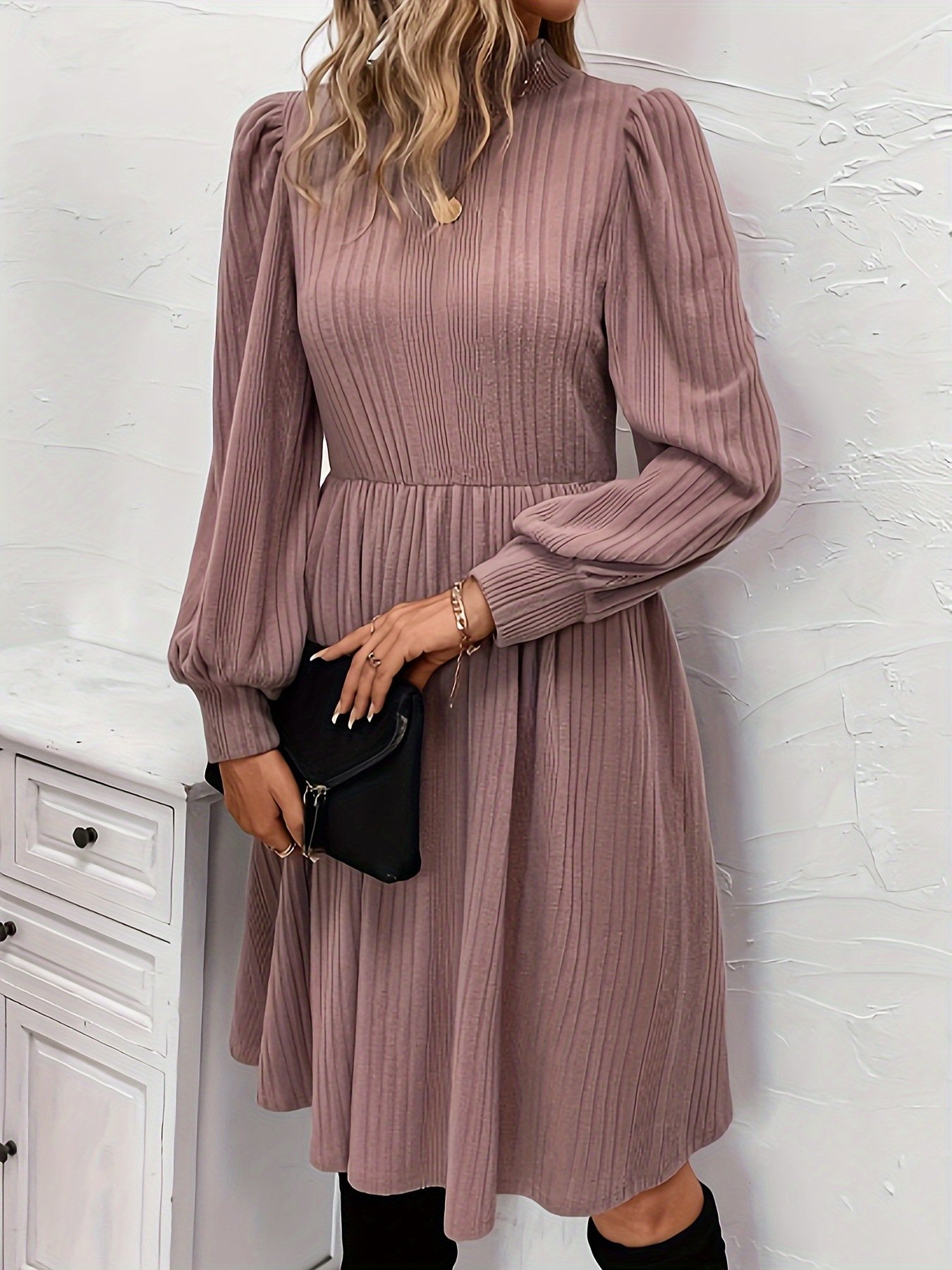Plain Casual Dress With No