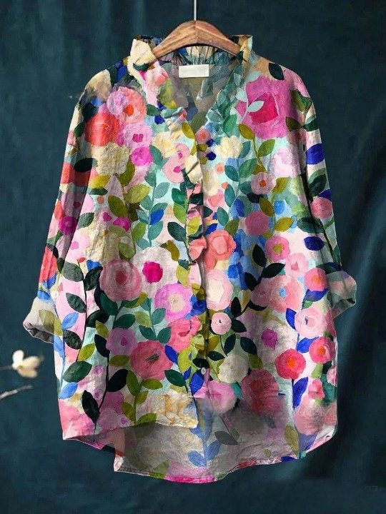 Women's Long Sleeve Shirt Spring/Fall Color1 Plain Split Joint Lotus Leaf Collar Daily Going Out Casual Top
