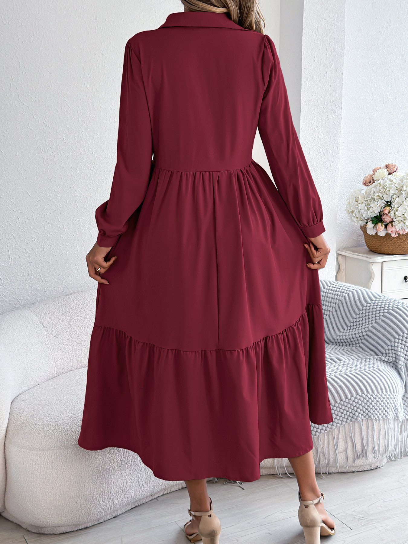 Cotton Casual Plain Regular Fit Dress With No