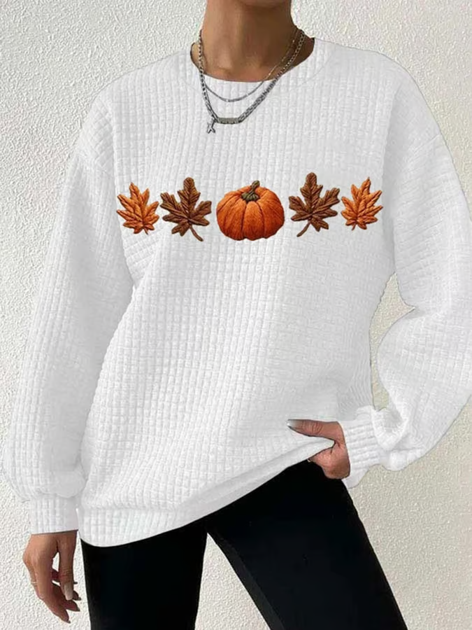 Cotton Casual Crew Neck Sweatshirt