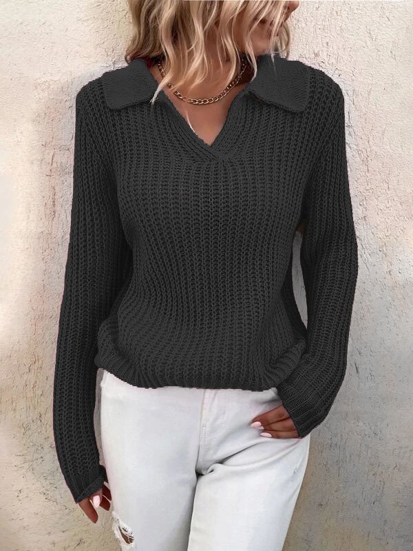 Regular Fit Casual V Neck Sweater