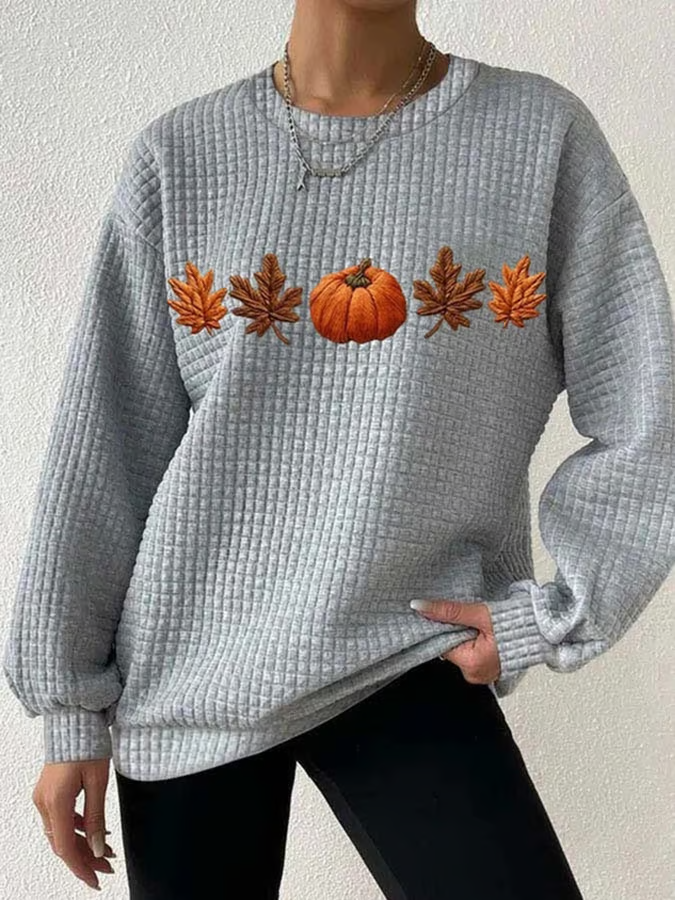 Cotton Casual Crew Neck Sweatshirt