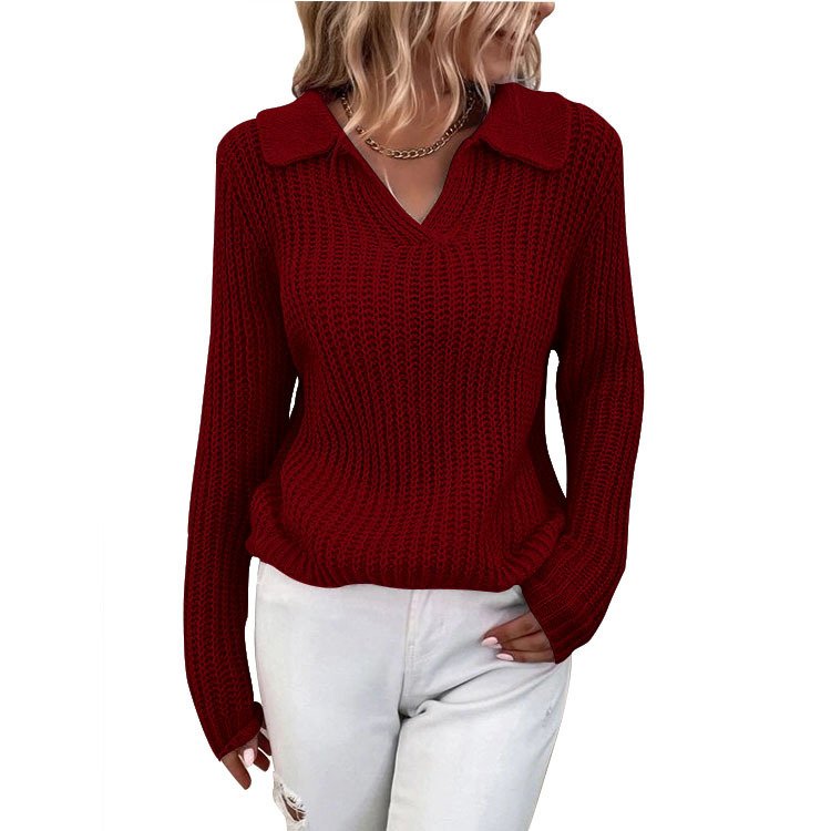 Regular Fit Casual V Neck Sweater