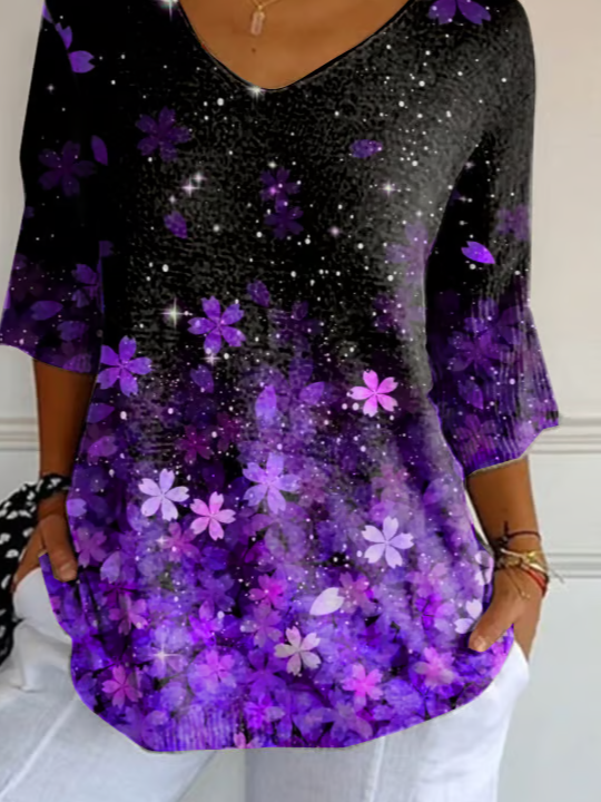 Women's Alzheimer's Floral Print Casual T-Shirt