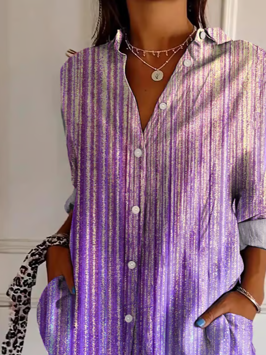 Women's Alzheimer's Abstract Print Casual Long Sleeve Shirt
