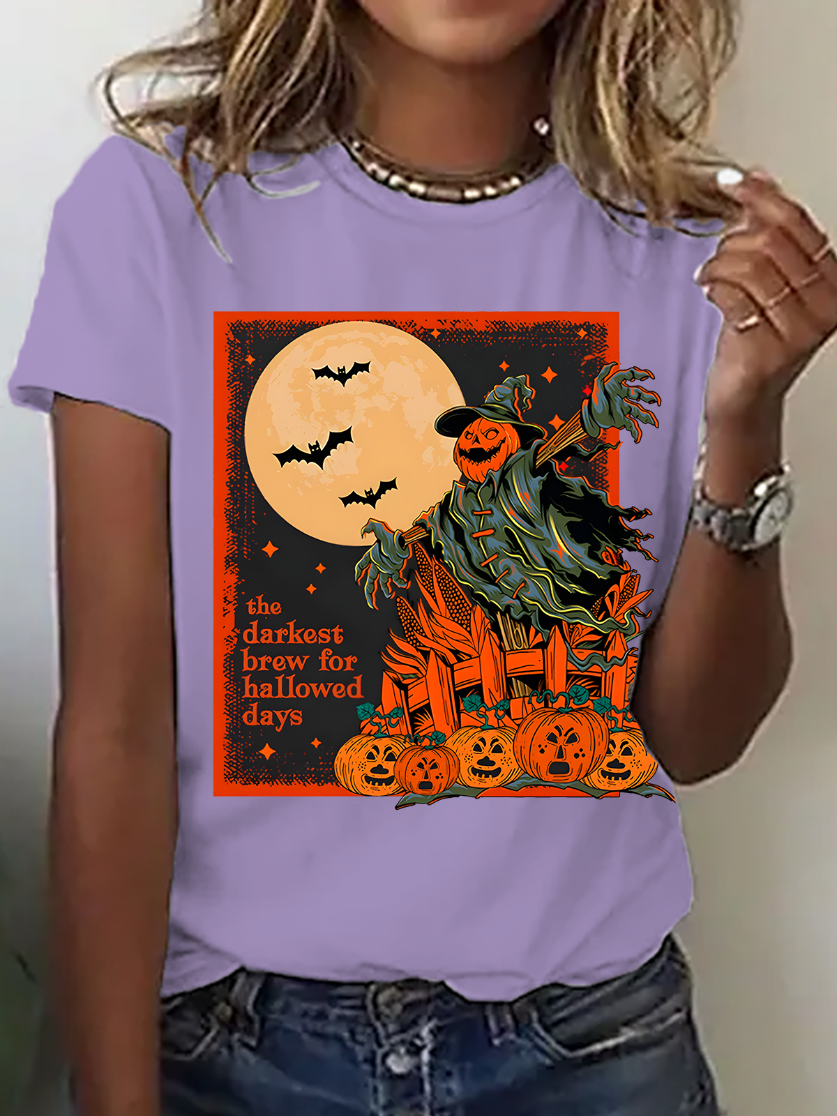 Women's Halloween Scarecrow Horror Night T-Shirt