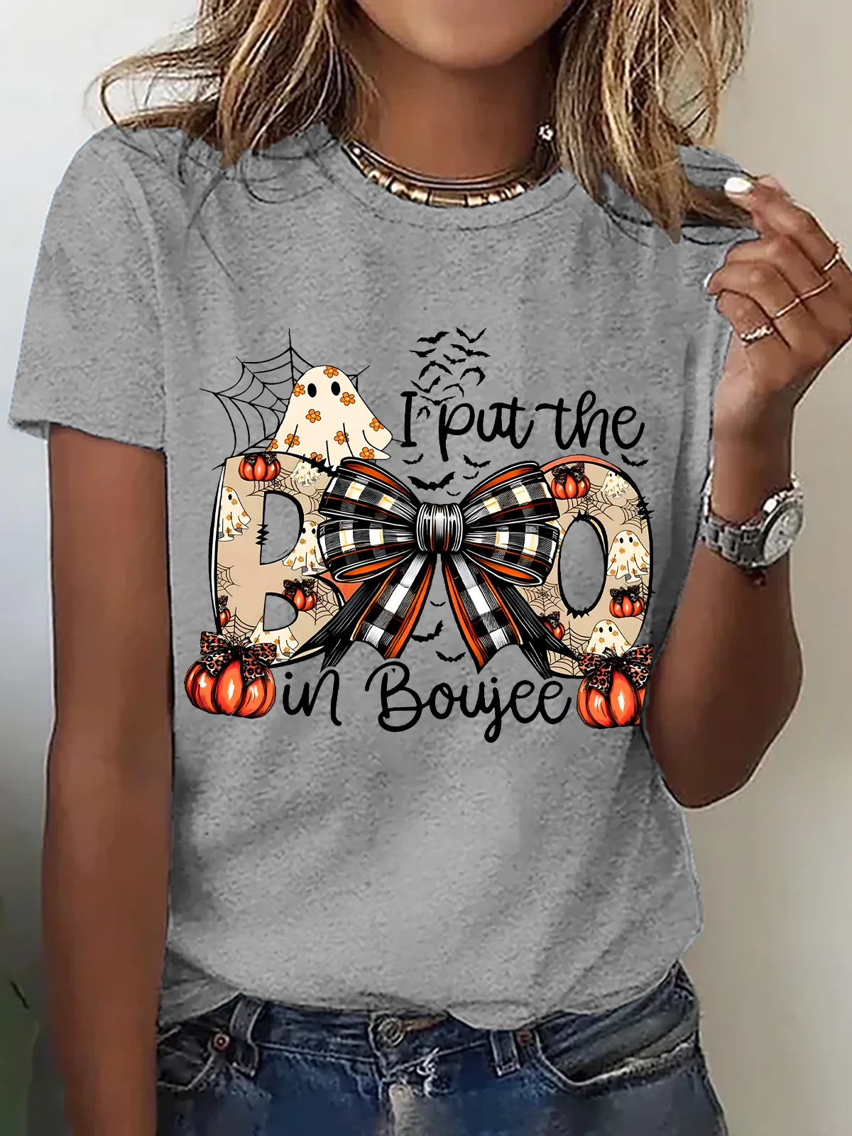 Women's I Put The Boo in Boujee Halloween T-Shirt