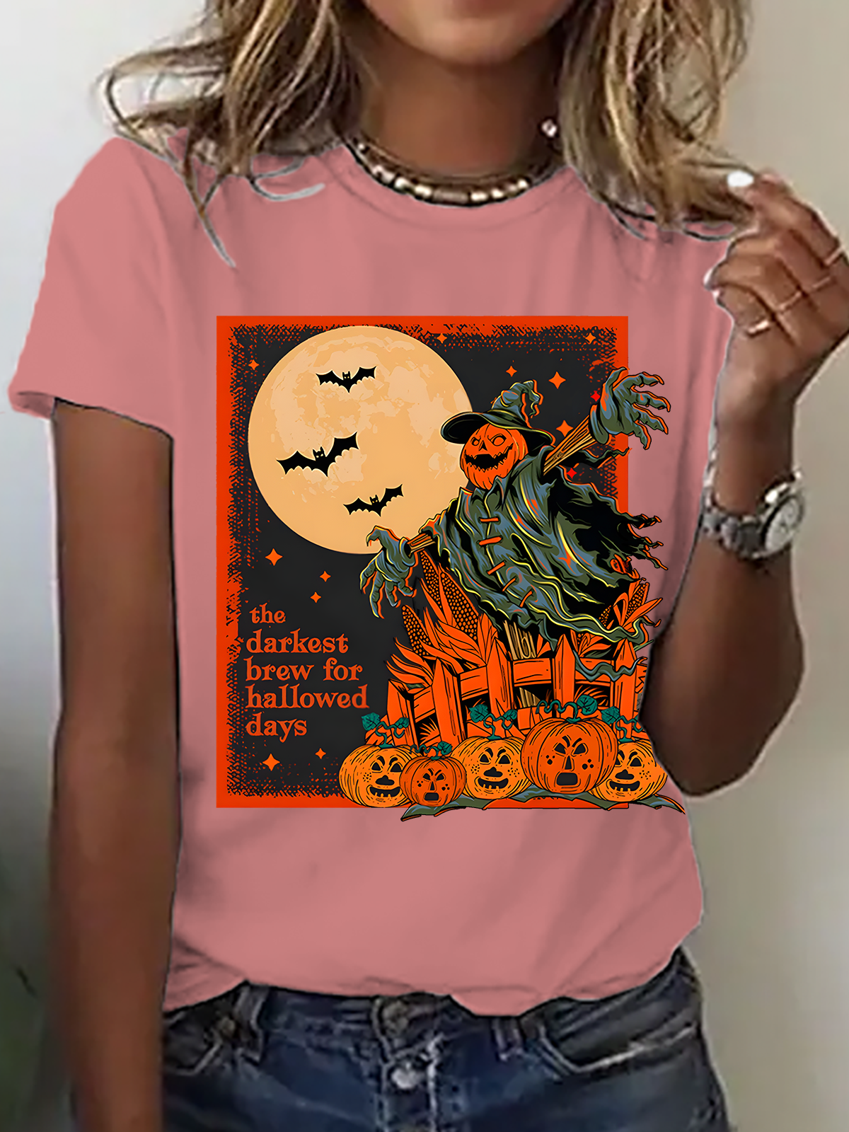 Women's Halloween Scarecrow Horror Night T-Shirt