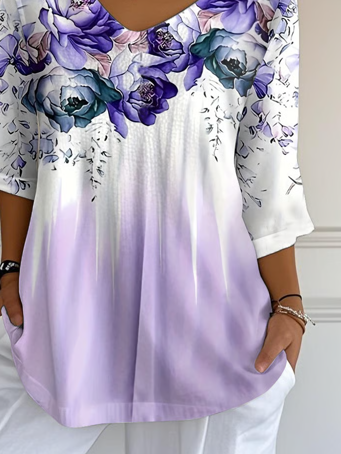 Women's Alzheimer's Floral Print Casual T-Shirt