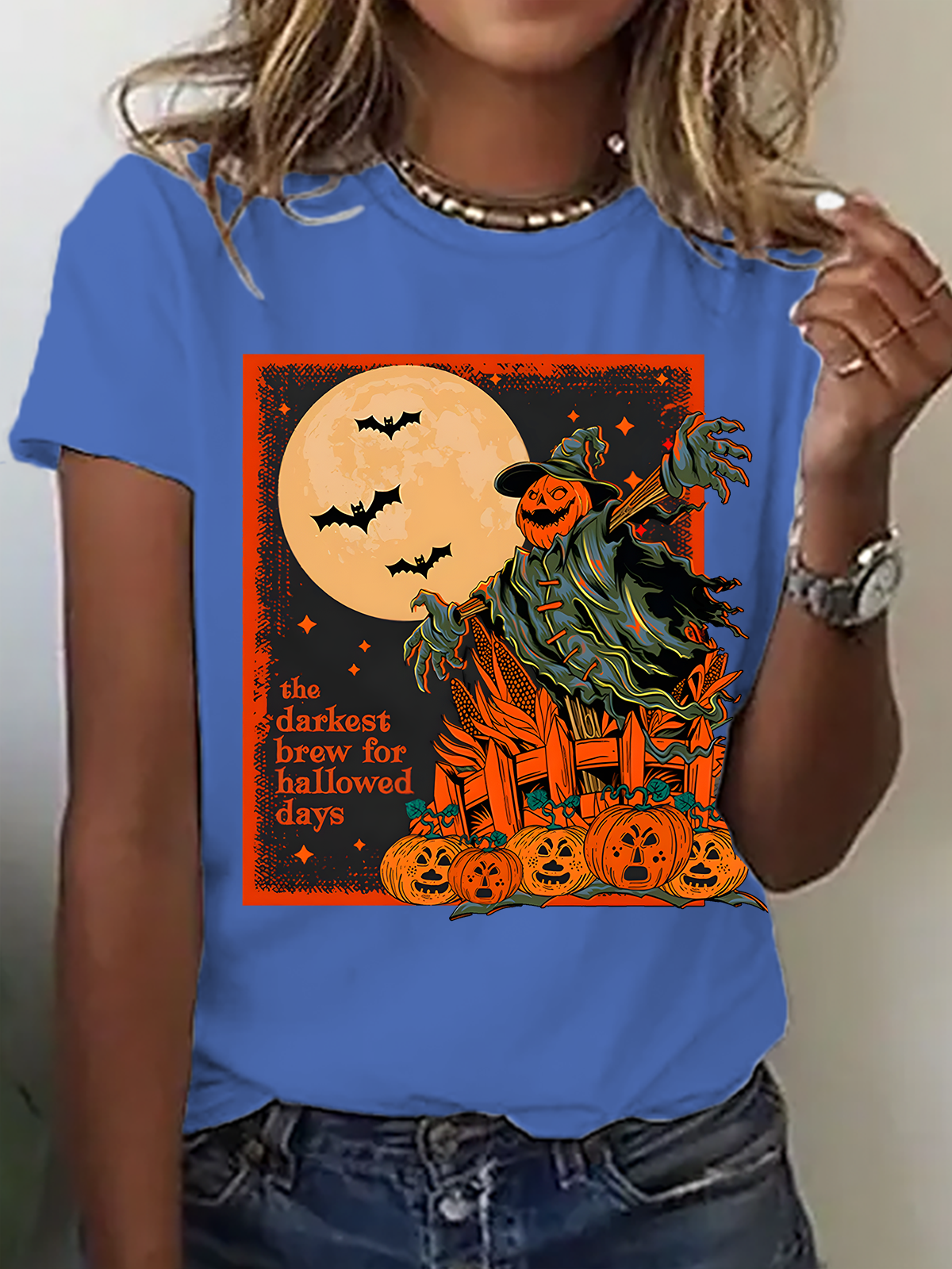 Women's Halloween Scarecrow Horror Night T-Shirt