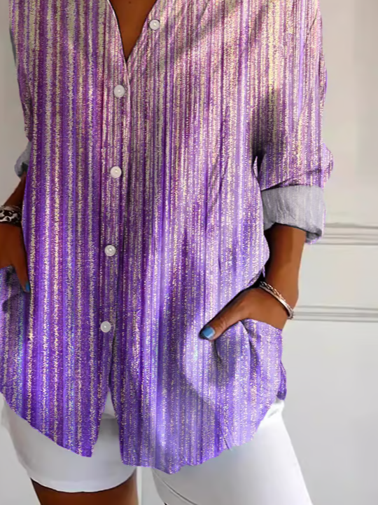 Women's Alzheimer's Abstract Print Casual Long Sleeve Shirt