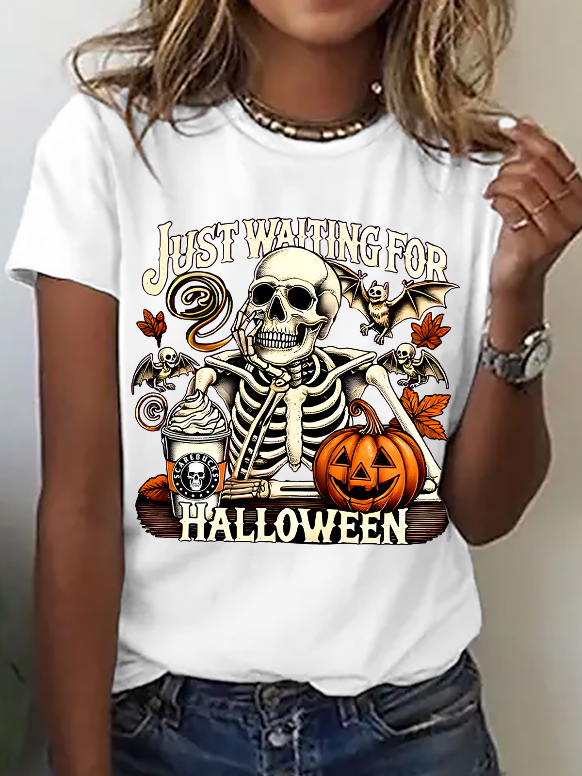 Women's Just Waiting for Halloween T-Shirt