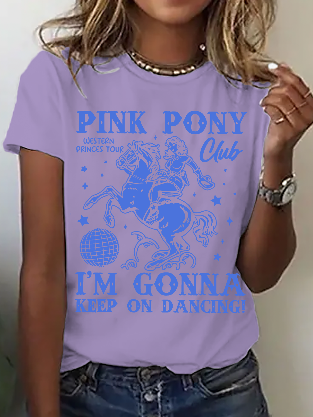 Women's Pony And Heels Lover Pink Girls Clubs Disco T-Shirt