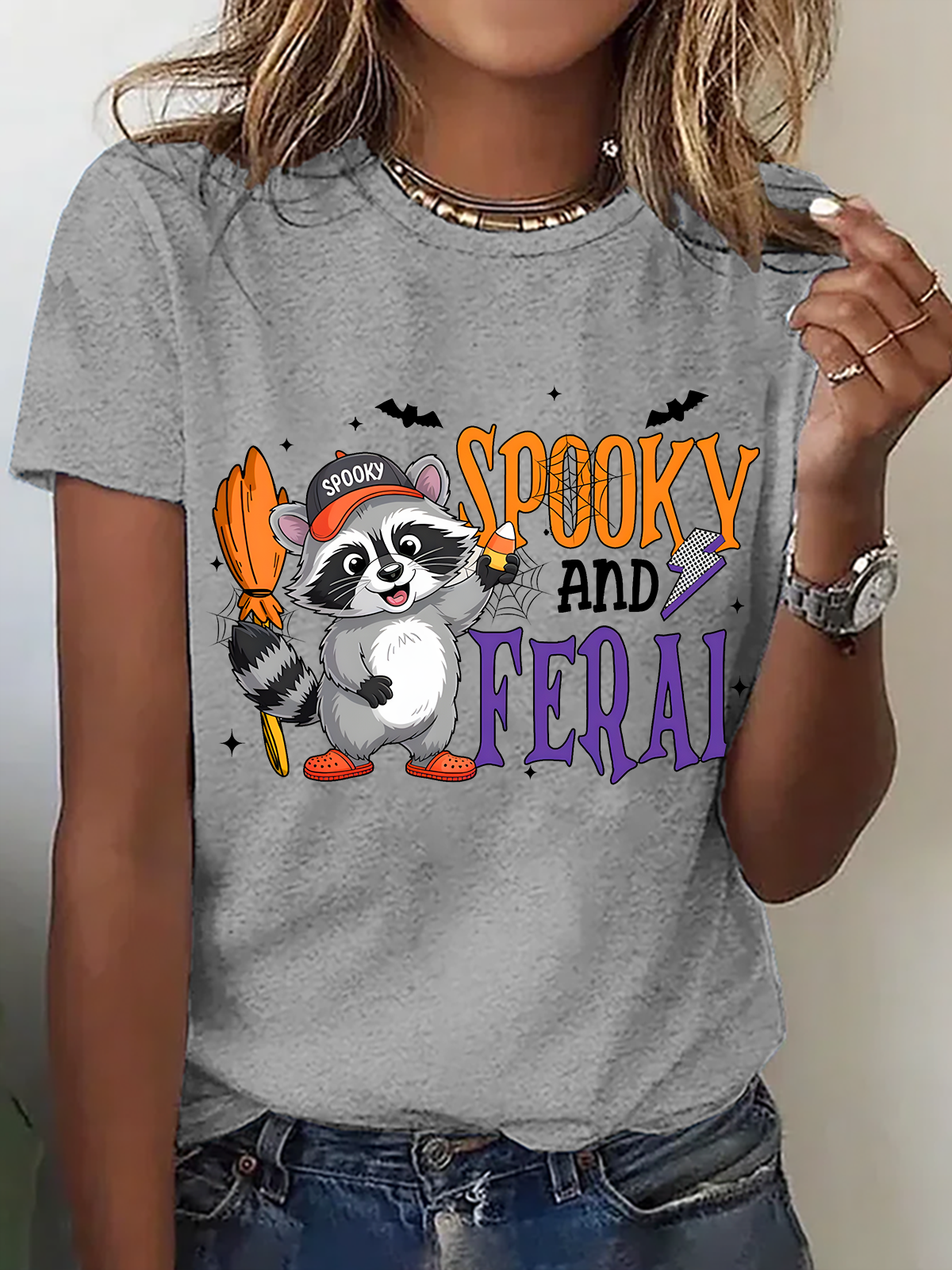 Women's Spooky and Feral Halloween T-Shirt
