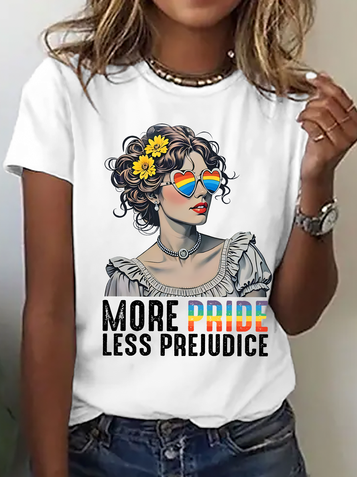 Women's More Pride Less Prejudice LGBTQ T-Shirt