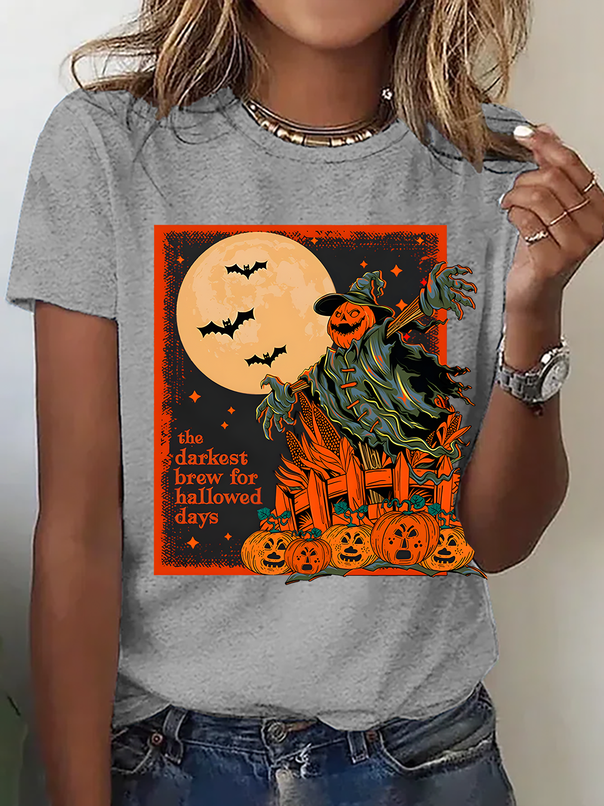 Women's Halloween Scarecrow Horror Night T-Shirt