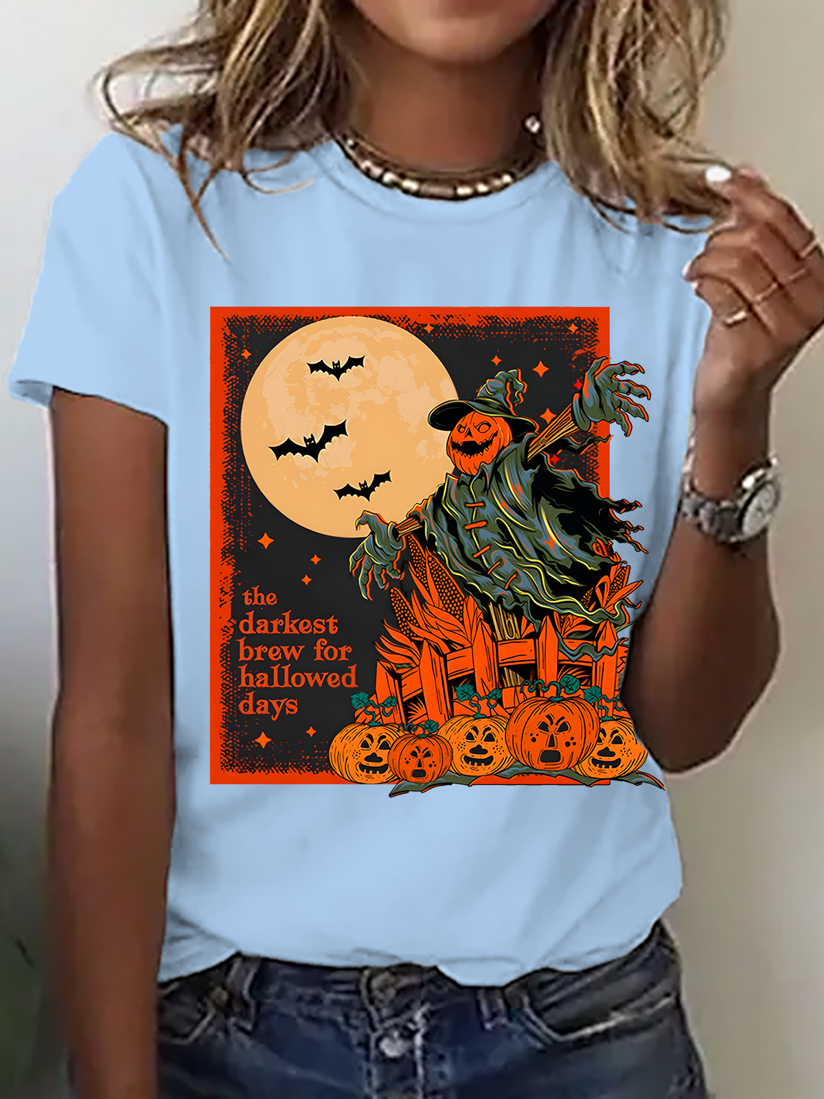 Women's Halloween Scarecrow Horror Night T-Shirt