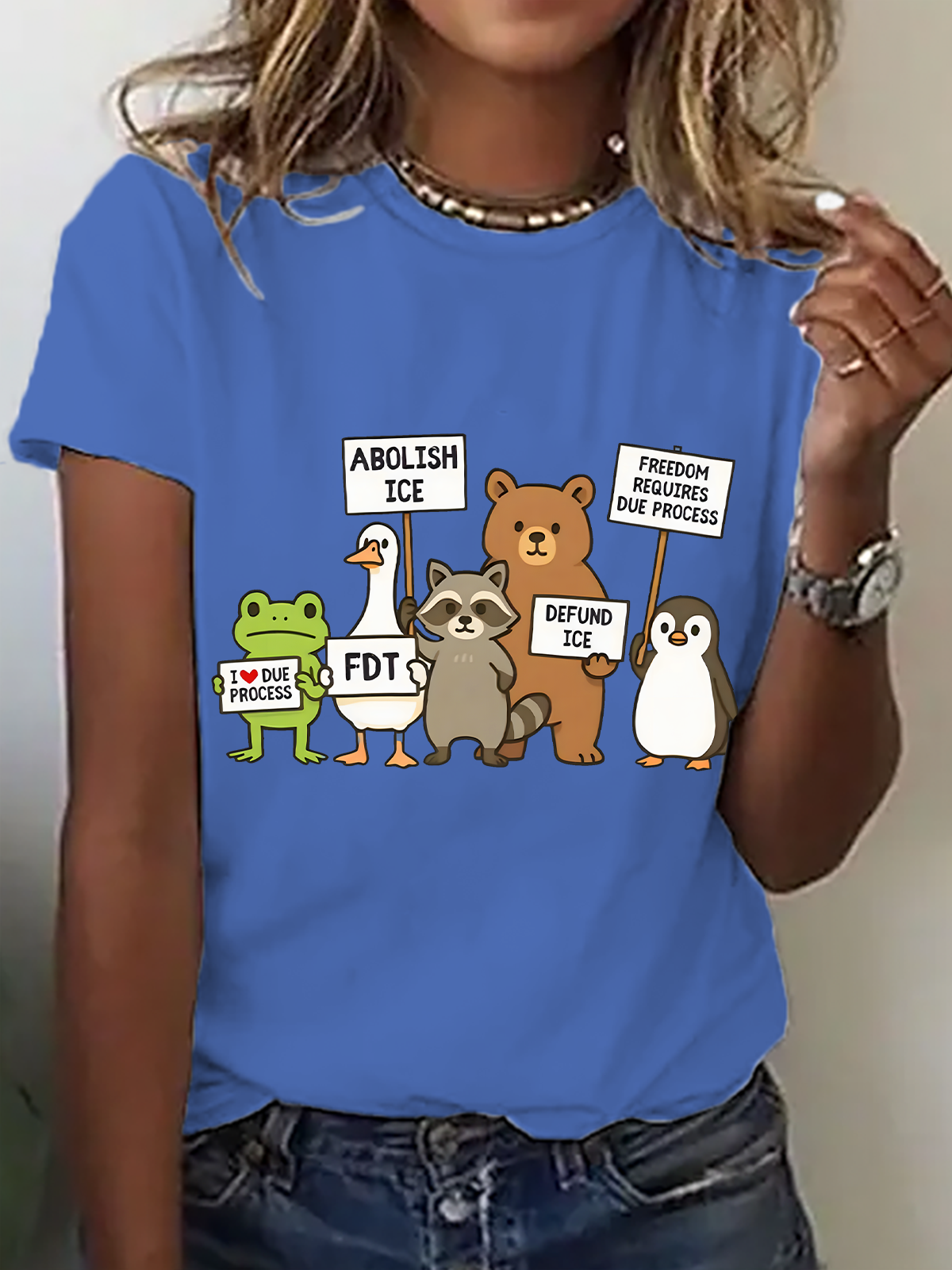 Abolish ICE Protest Goose Print T-Shirt