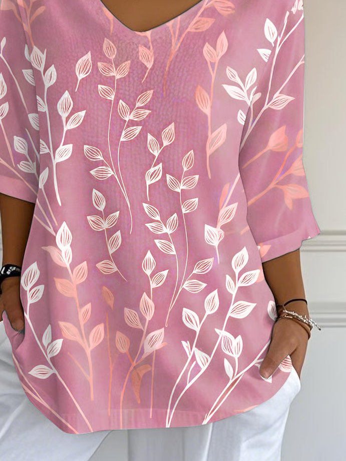 Women's Breast Awareness Floral Print T-Shirt