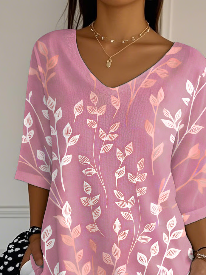 Women's Breast Awareness Floral Print T-Shirt