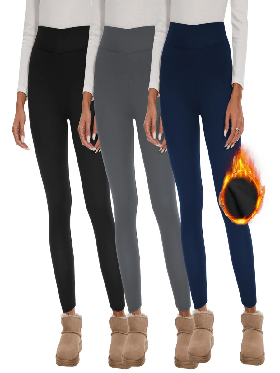 Warm High Waist Casual Sports Yoga Leggings Autumn And Winter Plus Fleece Tights Leggings
