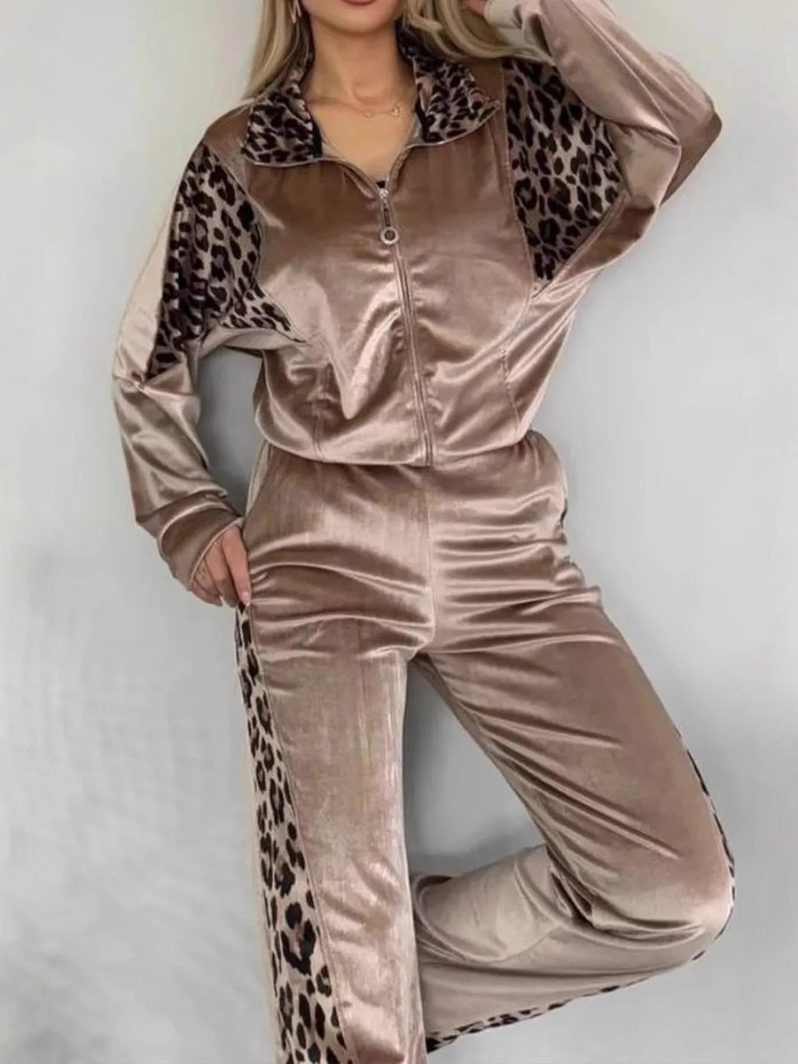 Women's Split Joint Color Block Daily Going Out Two-Piece Set Black Casual Spring/Fall Top With Pants Matching Set