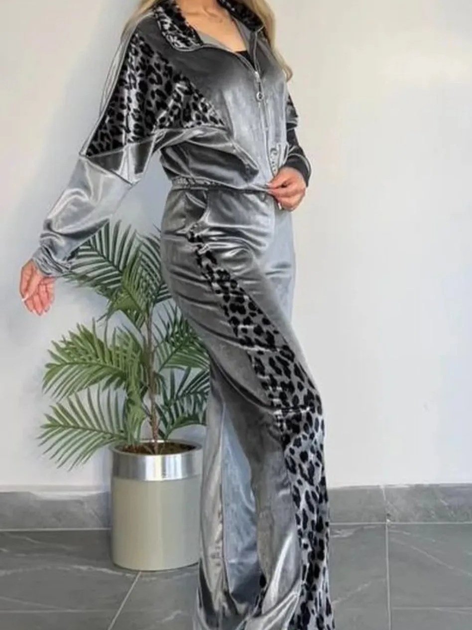 Women's Split Joint Color Block Daily Going Out Two-Piece Set Black Casual Spring/Fall Top With Pants Matching Set