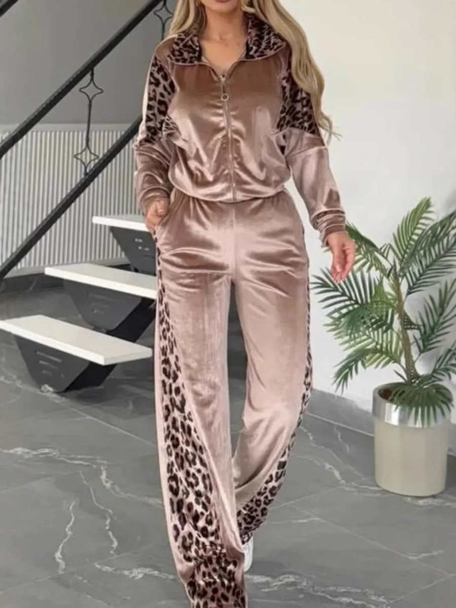 Women's Split Joint Color Block Daily Going Out Two-Piece Set Black Casual Spring/Fall Top With Pants Matching Set