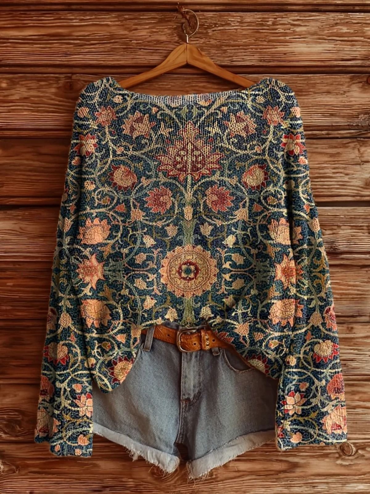 Turtleneck Ethnic Simple Regular Fit Sweater