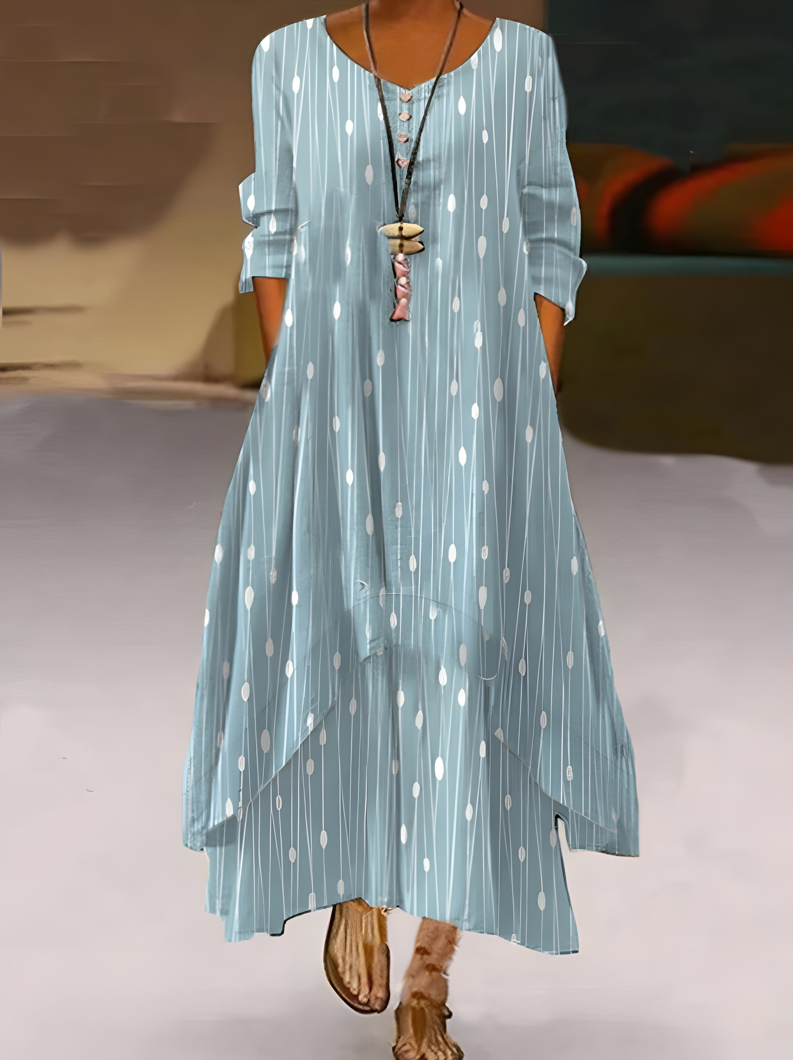 Women's Long Dress Casual Retro Design Print Fashion Modern Daily Beach Weekend