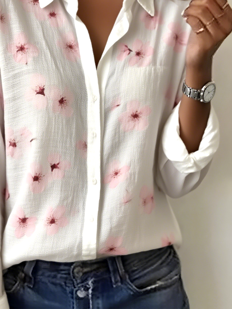 Women's Artistic Floral Design Daily Long Sleeve Shirt Spring and Autumn