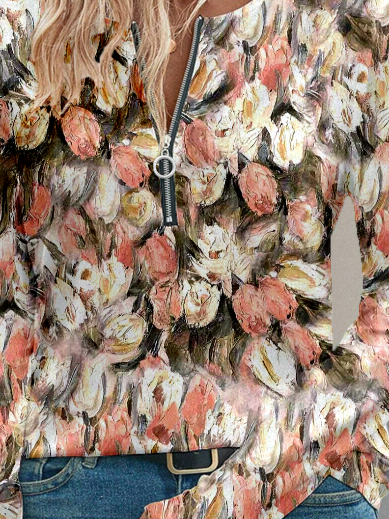 Women's Artistic Floral Pattern Long Sleeve T-shirt Fashion Modern Daily Weekend