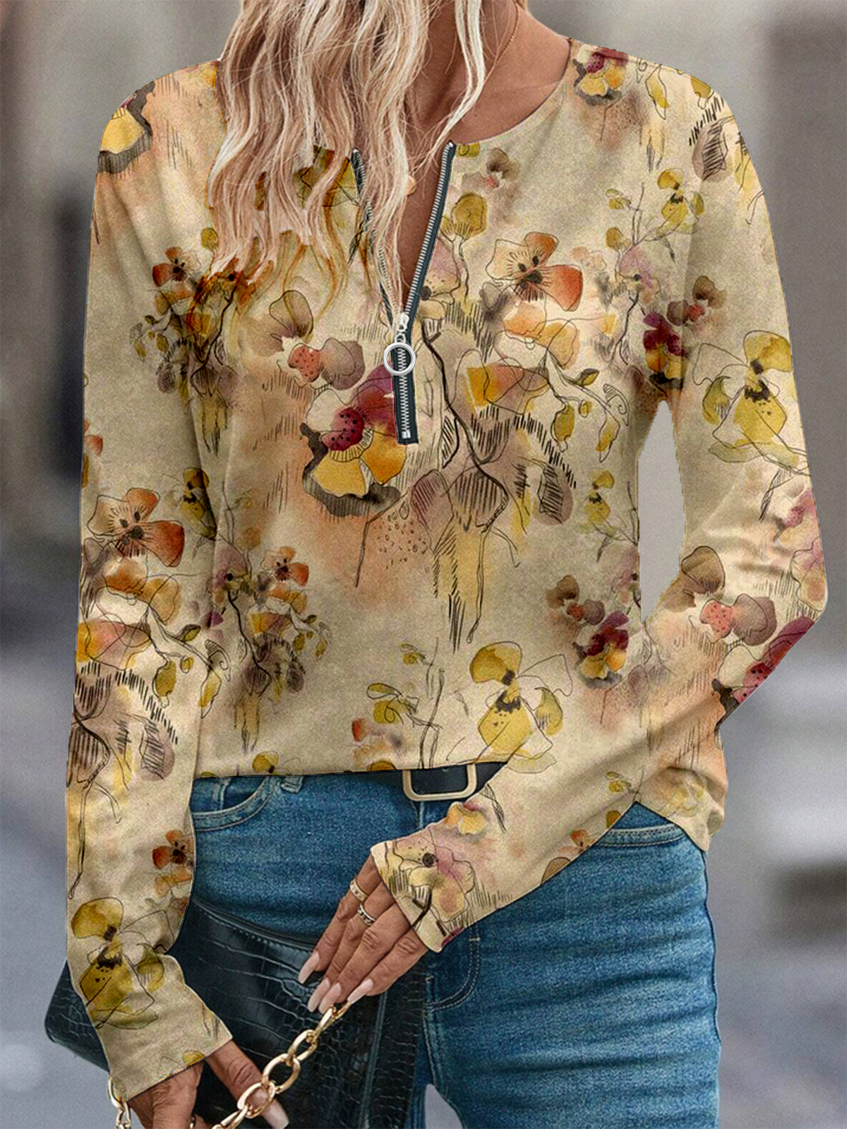 Women's Artistic Floral Pattern Long Sleeve T-shirt Fashion Modern Daily Weekend