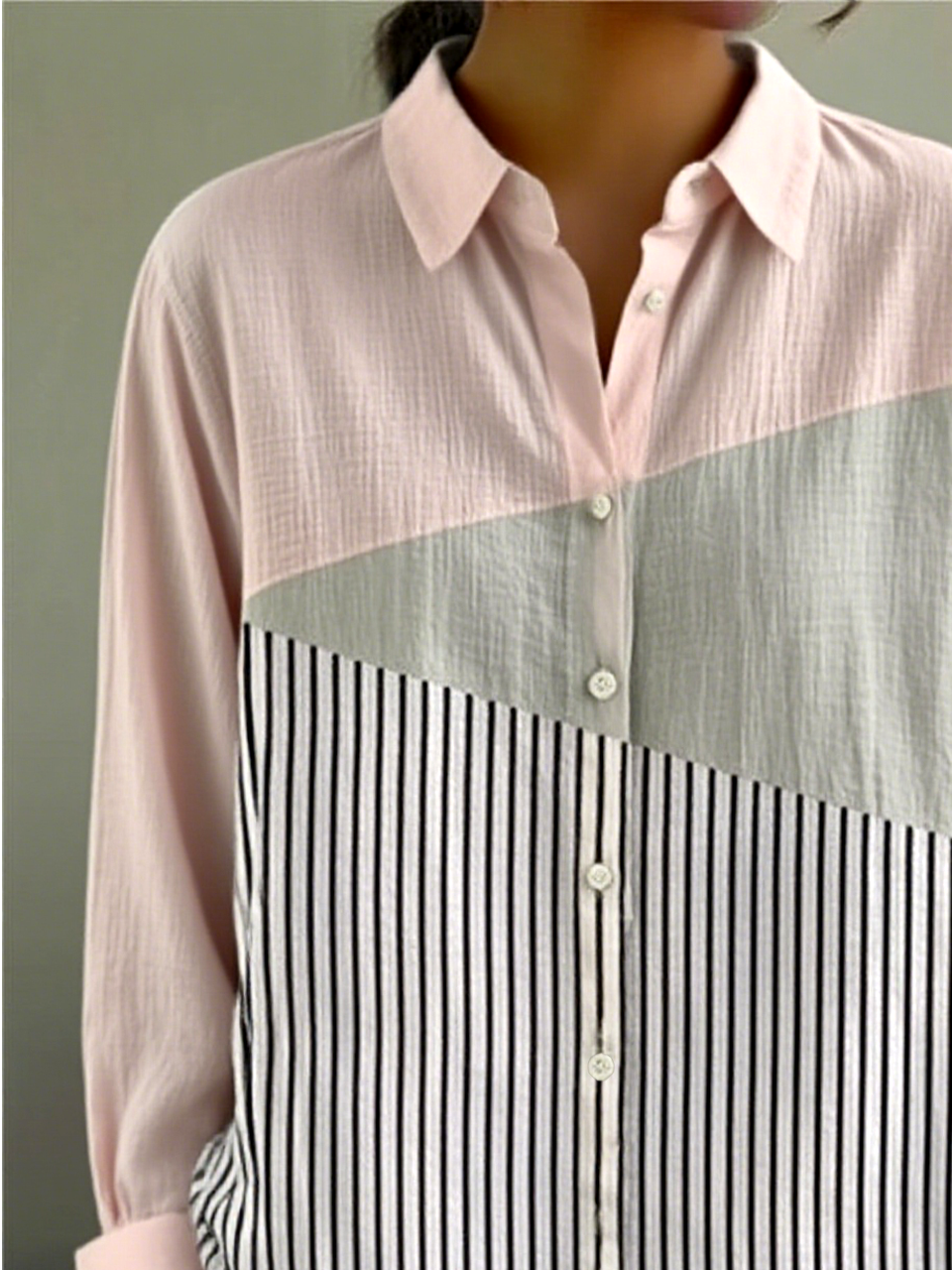 Women's Geometric Pattern Long Sleeve Shirt Fashionable Modern Everyday Weekend