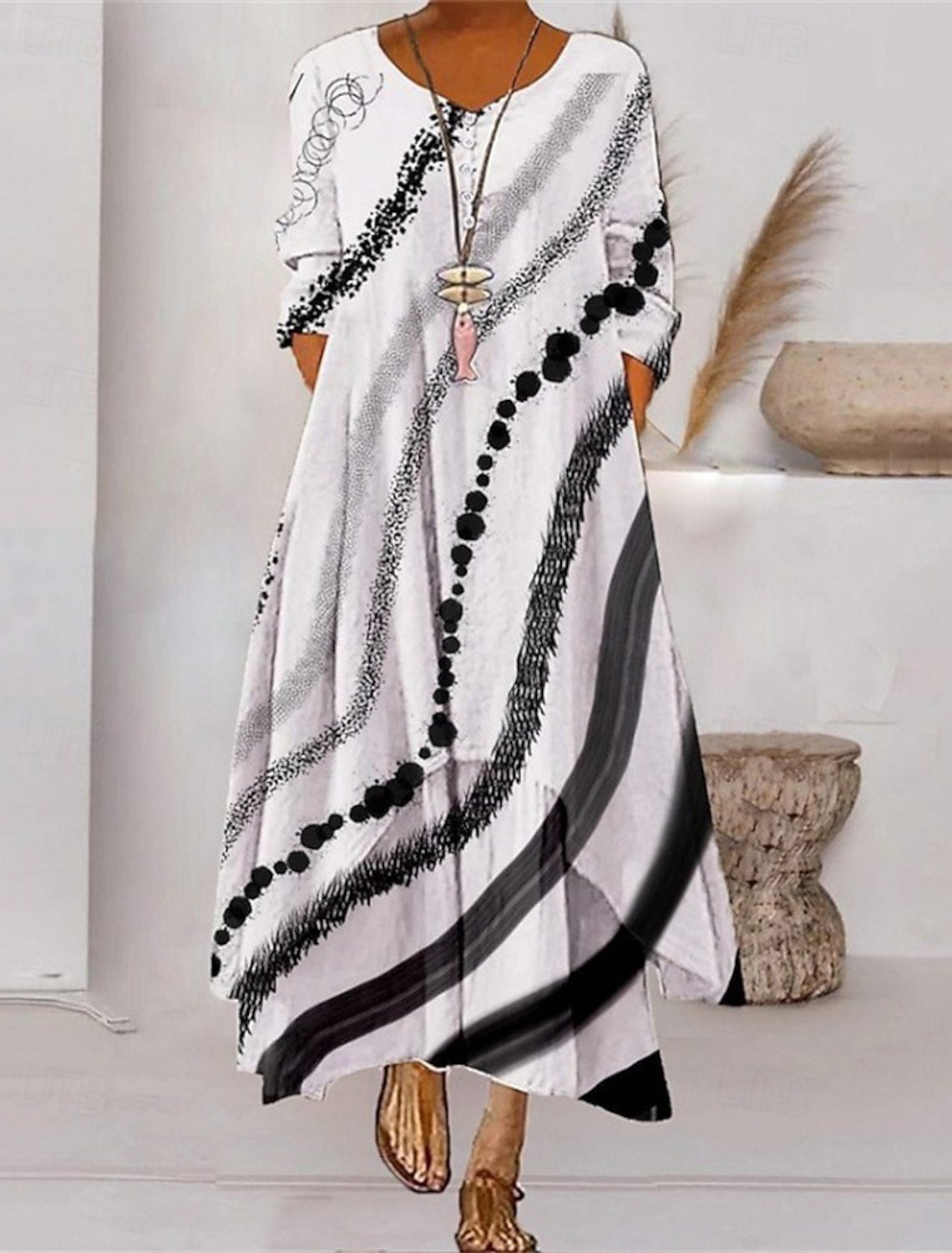Women's Art Pattern Double Layer Dress Stylish Modern Everyday Weekend Beach