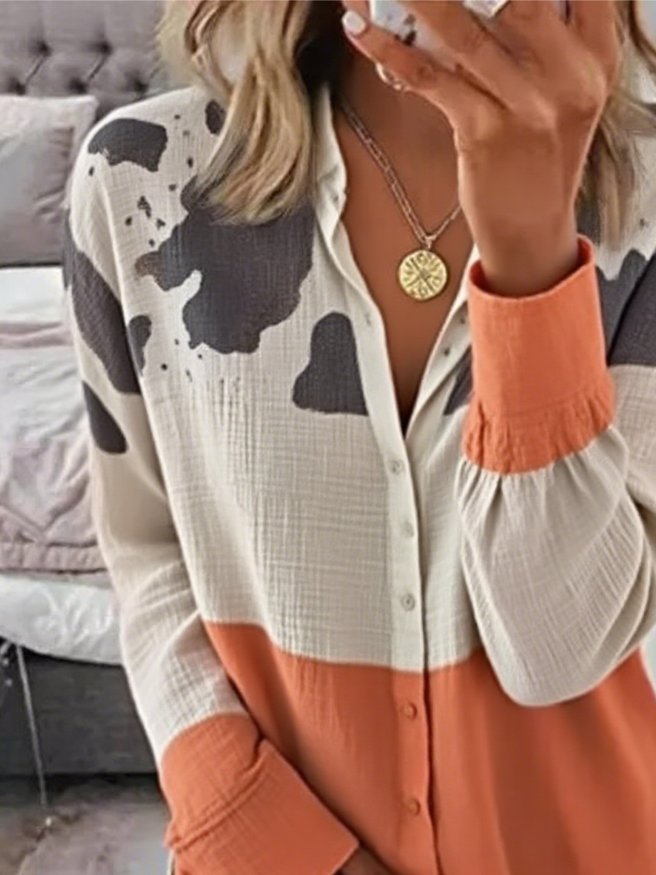 Women's Art Geometric Pattern Long Sleeve Shirt Fashionable Modern Everyday Weekend