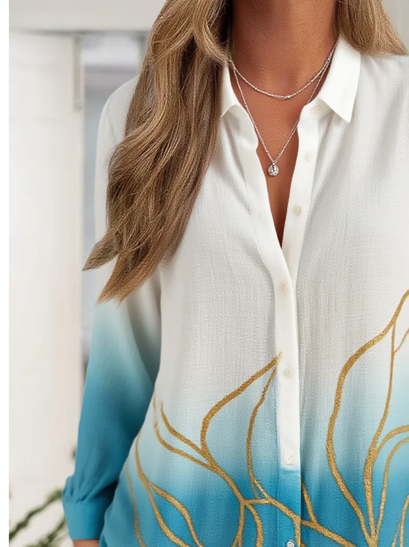 Women's Artistic Gradient Pattern Long Sleeve Shirt Fashion Modern Daily Weekend