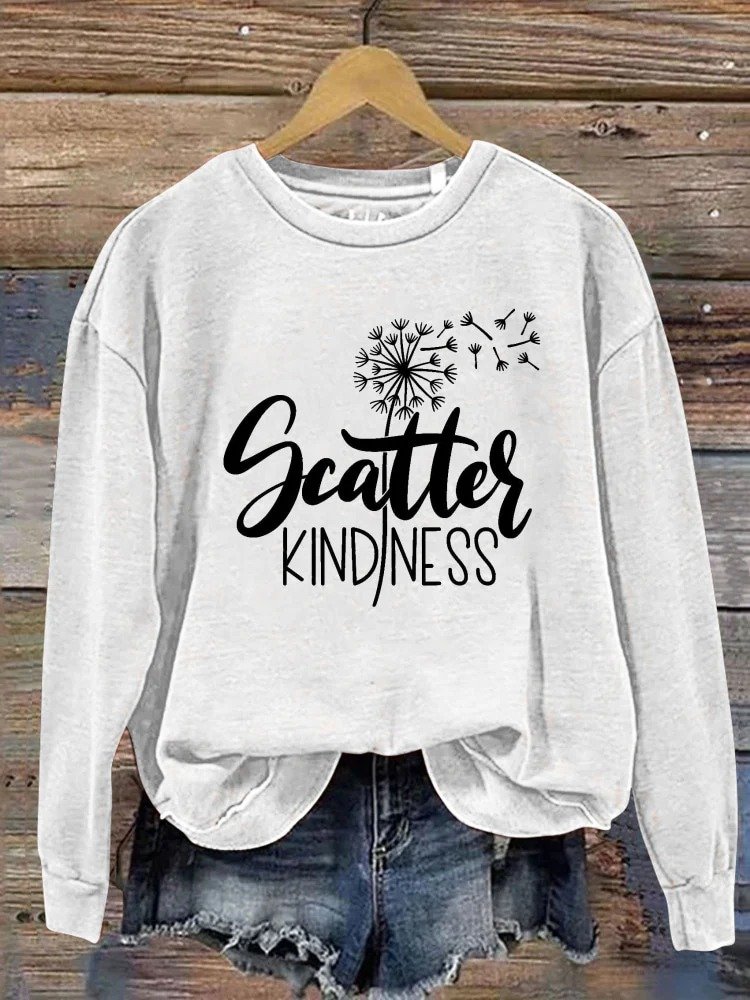 Scatter kindness Dandelion Letter Casual Sweatshirt