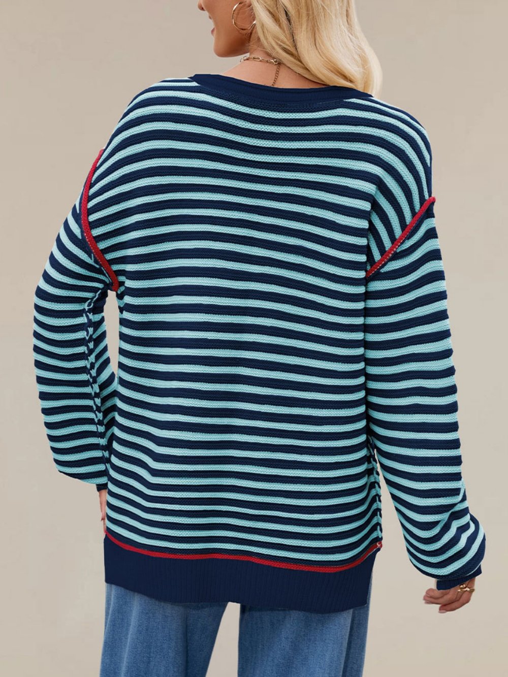 Split Joint Simple Wool/Knitting Loose Sweater