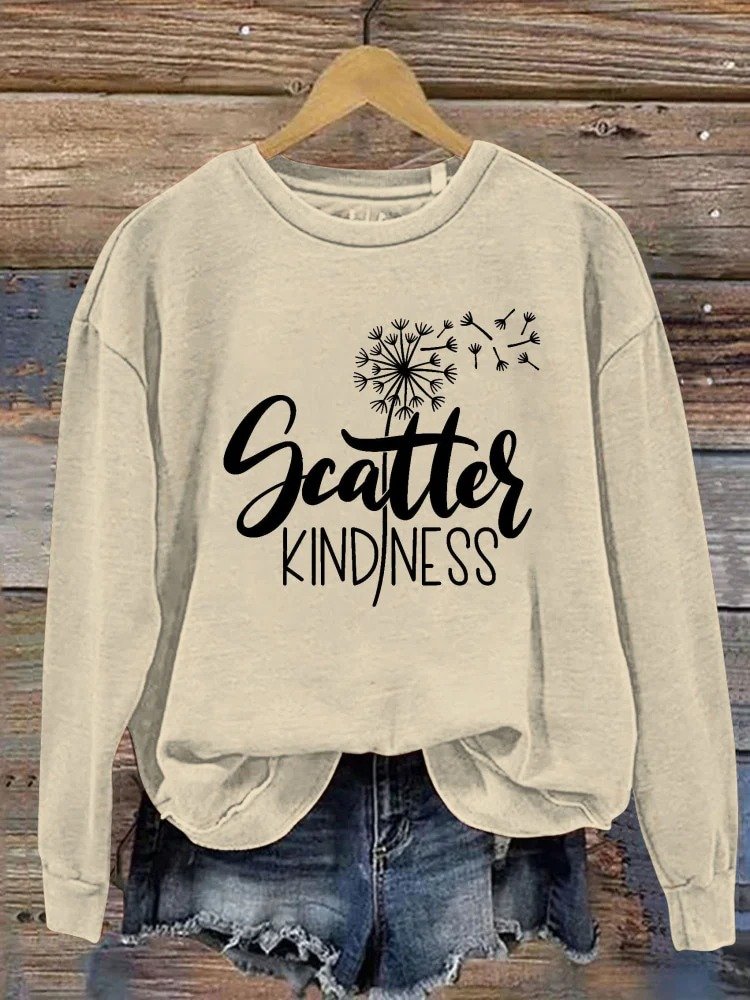Scatter kindness Dandelion Letter Casual Sweatshirt