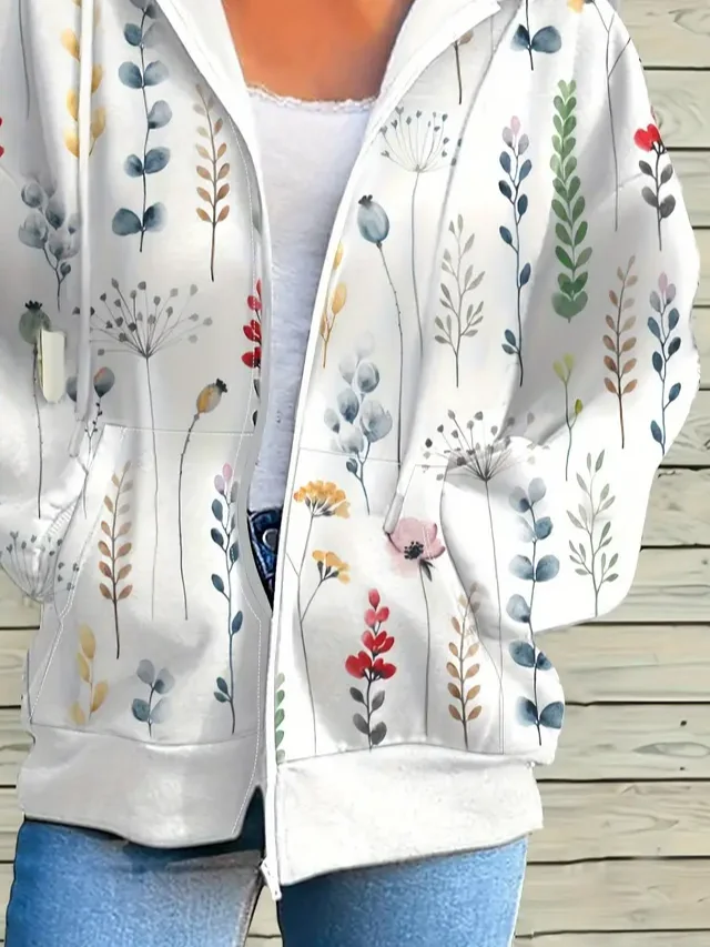 Casual Hoodie Regular Fit Printing Jacket