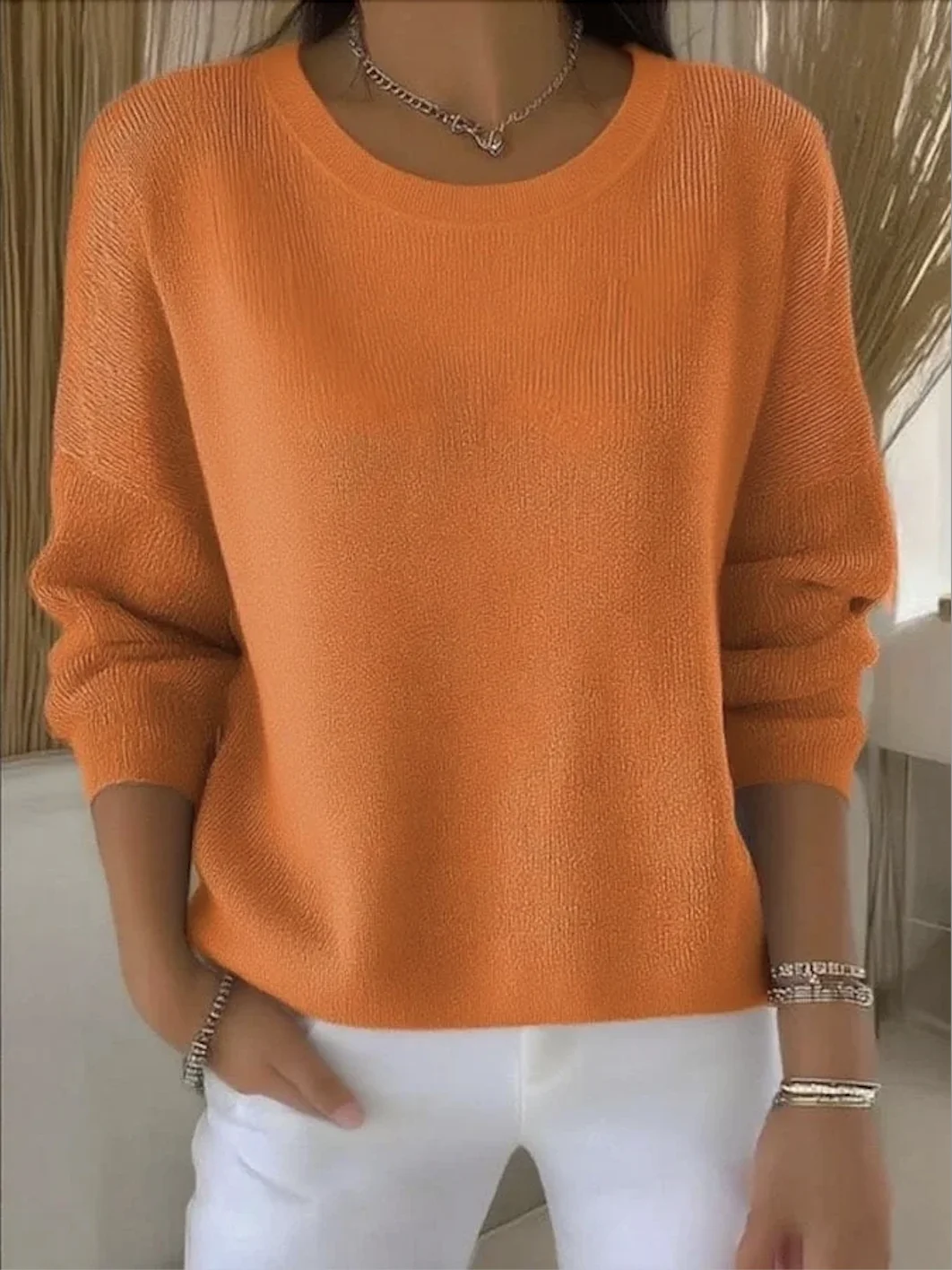 Women Plain Spring/Fall Cotton Daily Fit Sweaters