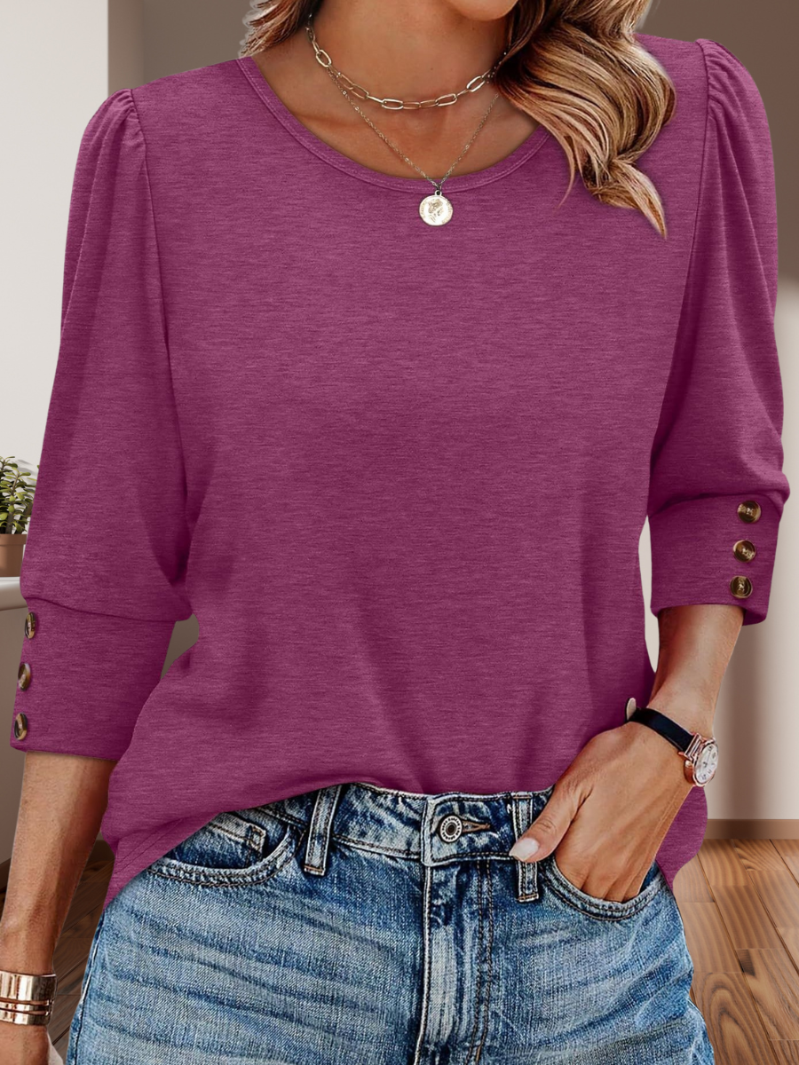 Women's Long Sleeve T-shirt Spring/Fall Blue Geometric Printing Cotton V Neck Daily Going Out Vintage Top